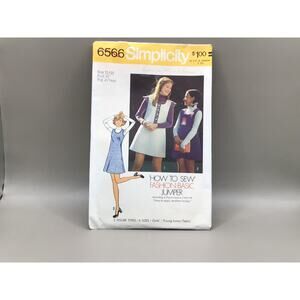 6566 Vintage Simplicity Sewing Pattern Misses 1970s Short Dress Jumper